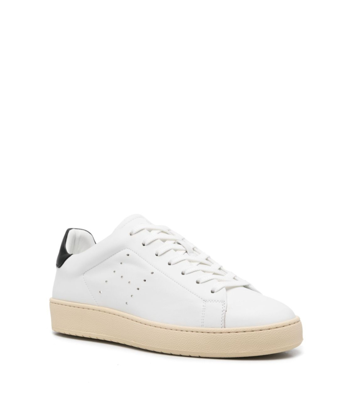 Hogan Leather Sneakers With Perforated Round Toe In White