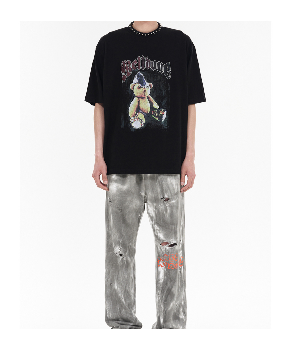 We11 Done Black Punk Teddy T-shirt