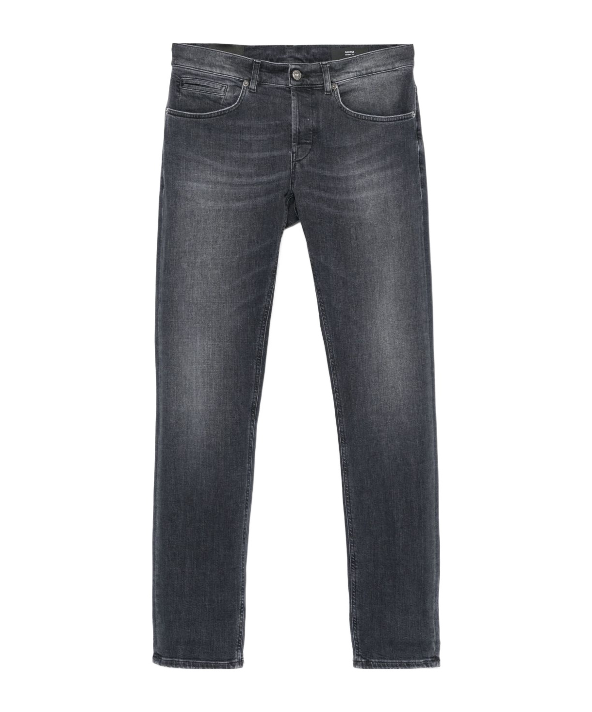 Dondup Grey Denim Jeans With Concealed Fly In Black