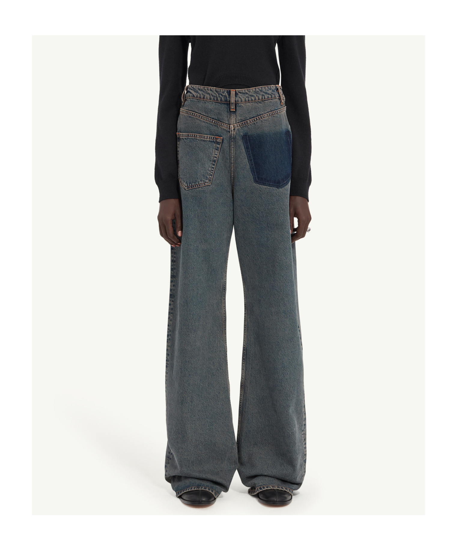 Mm6 Maison Margiela Back-to-back Jeans In Gray
