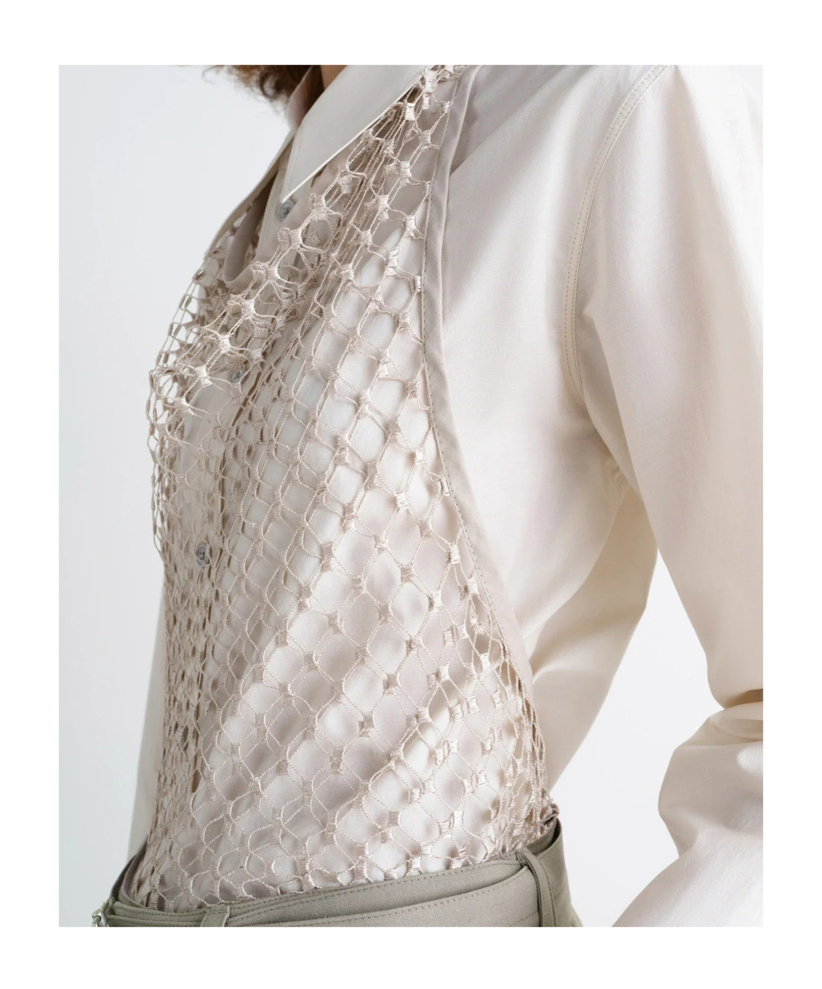 Lemaire Fishnet Halter Top In Neutral