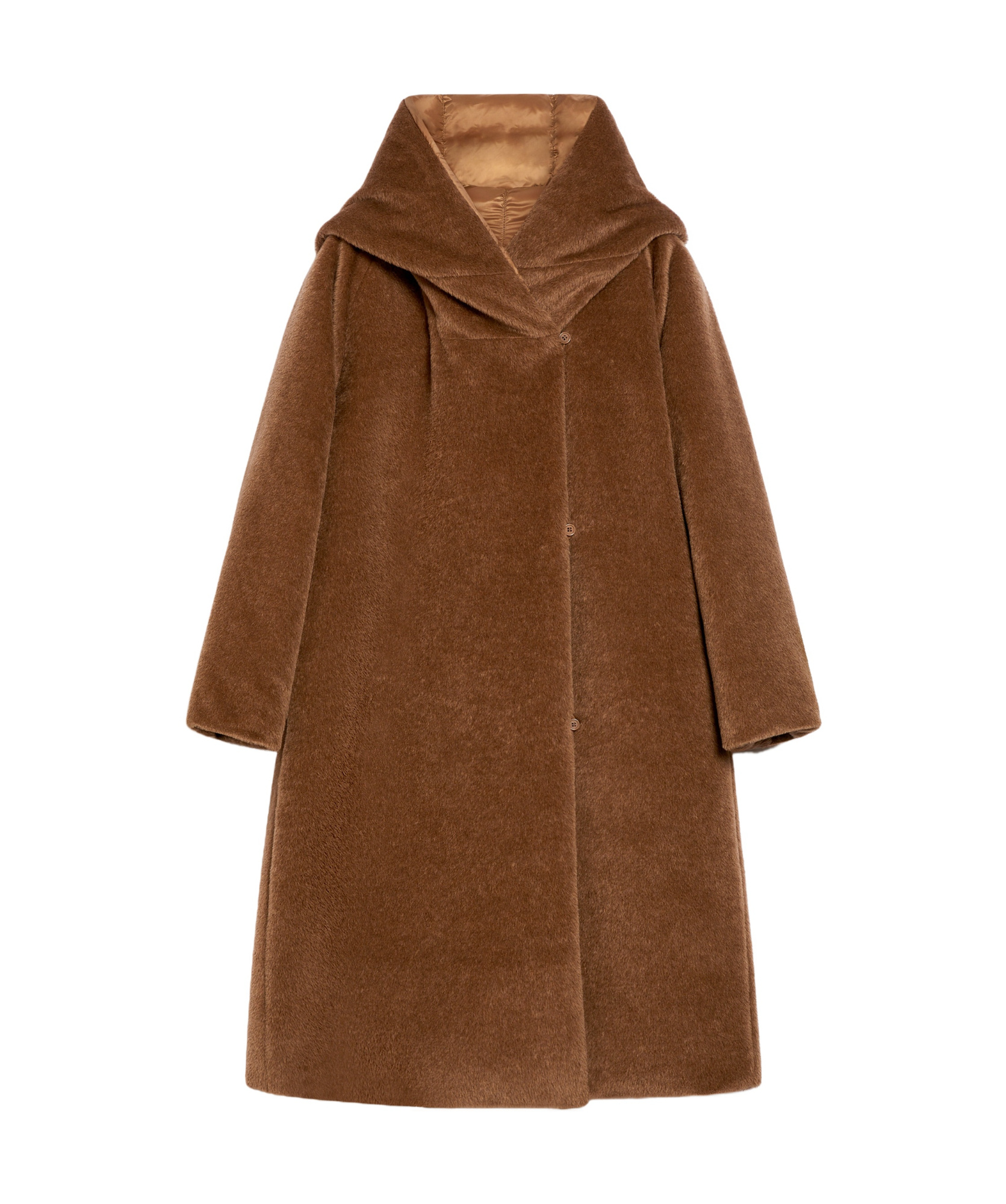 Max Mara Long-sleeved Down Jacket In Brown