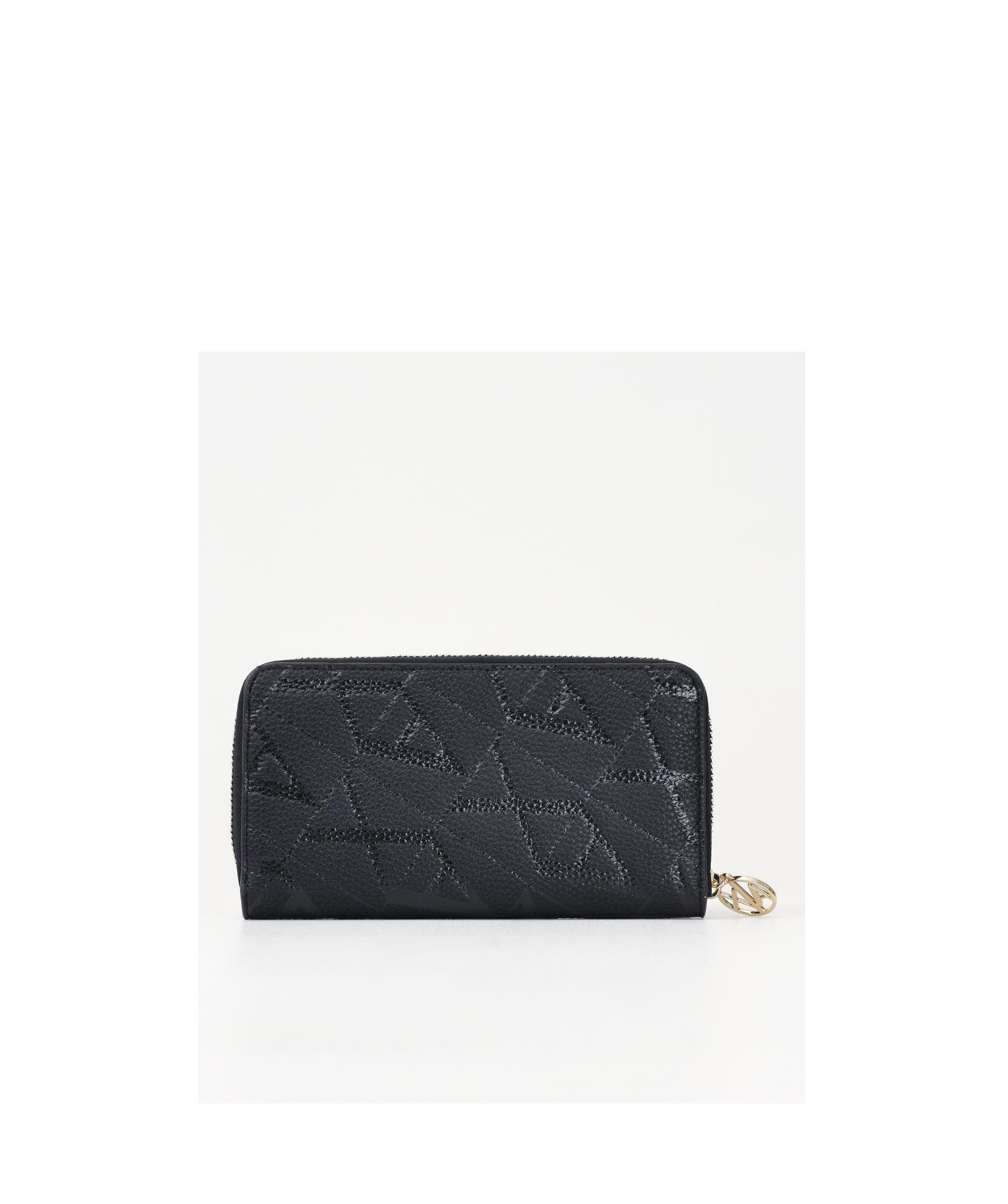 Armani Exchange Wallet With Monogram Pattern In Black