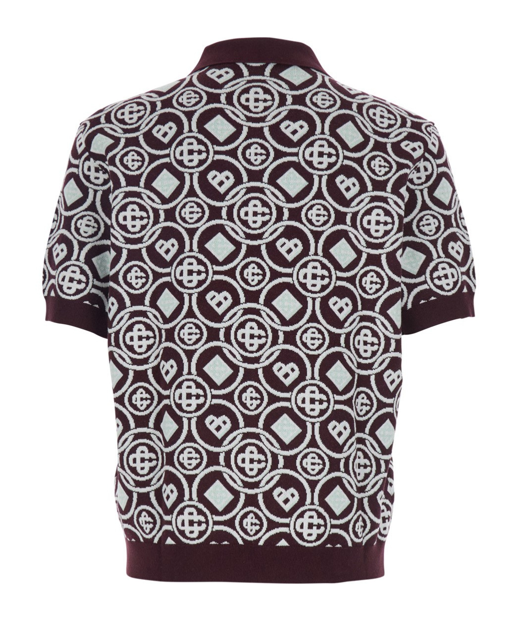 Casablanca Monogram Knit Short-sleeved Polo T-shirt In Brown