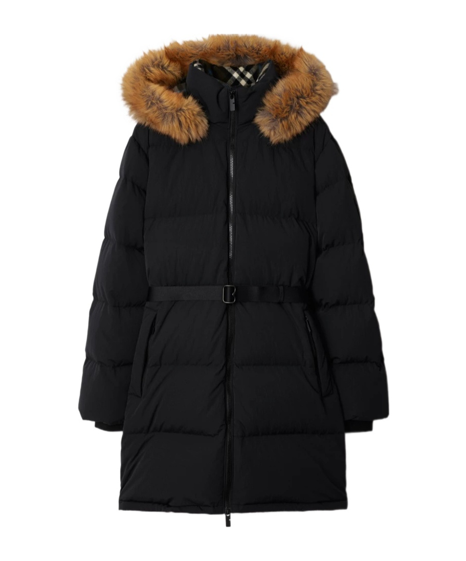 Burberry Nylon Puffer Coat In Black
