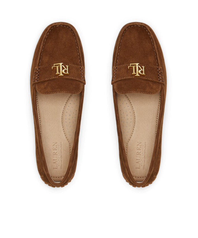 Shop Ralph Lauren Barnsbury Loafers In Brown