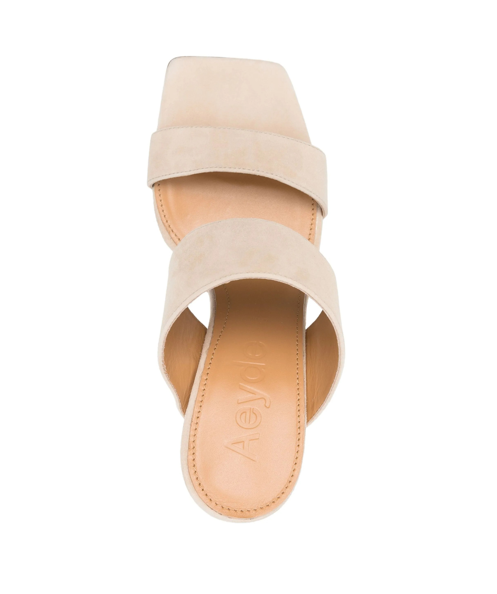 Aeyde Square Toe High Heel Sandals In Latte