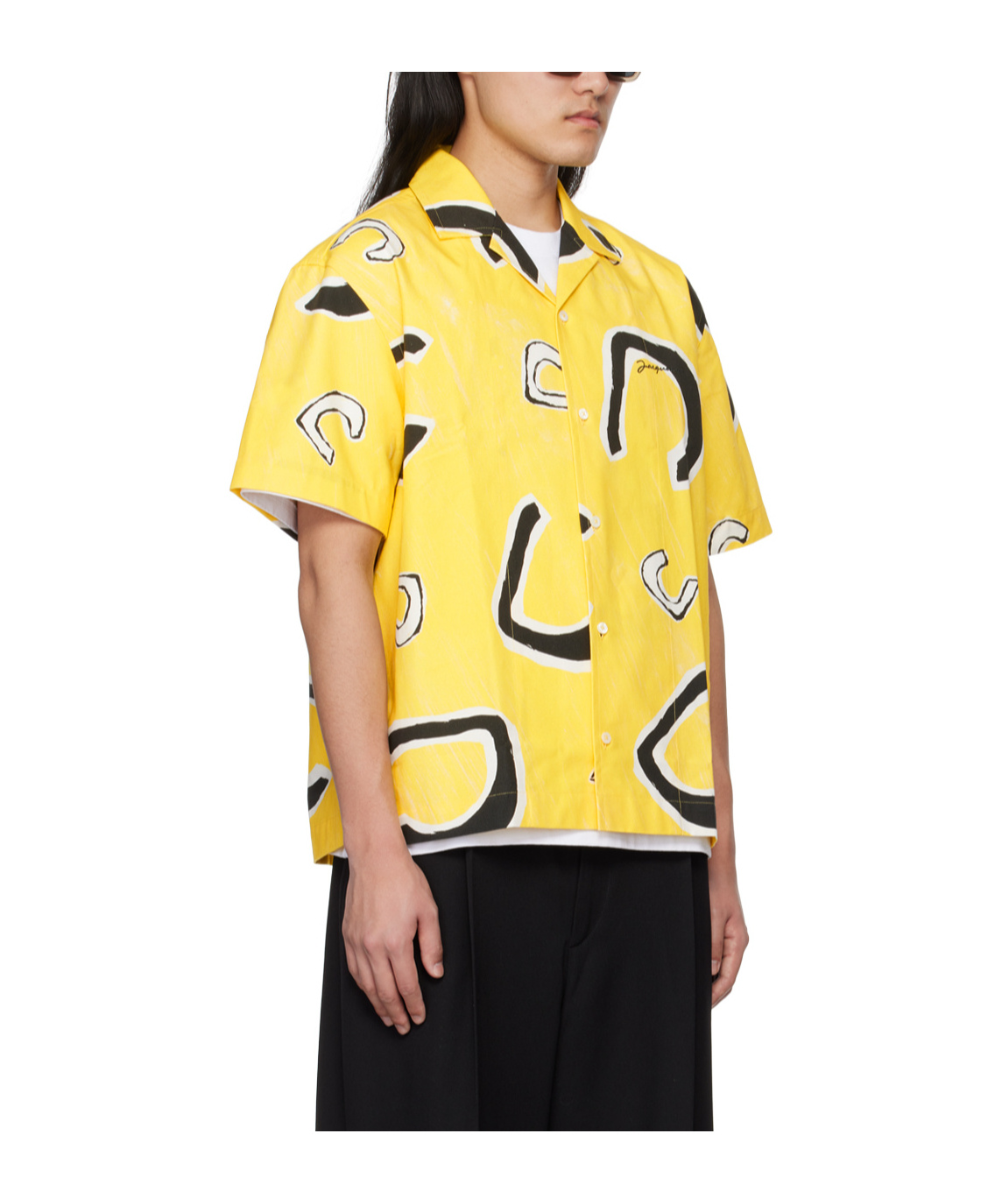 Jacquemus La Chemise Jean Monogramme Black Yellow In Yellow