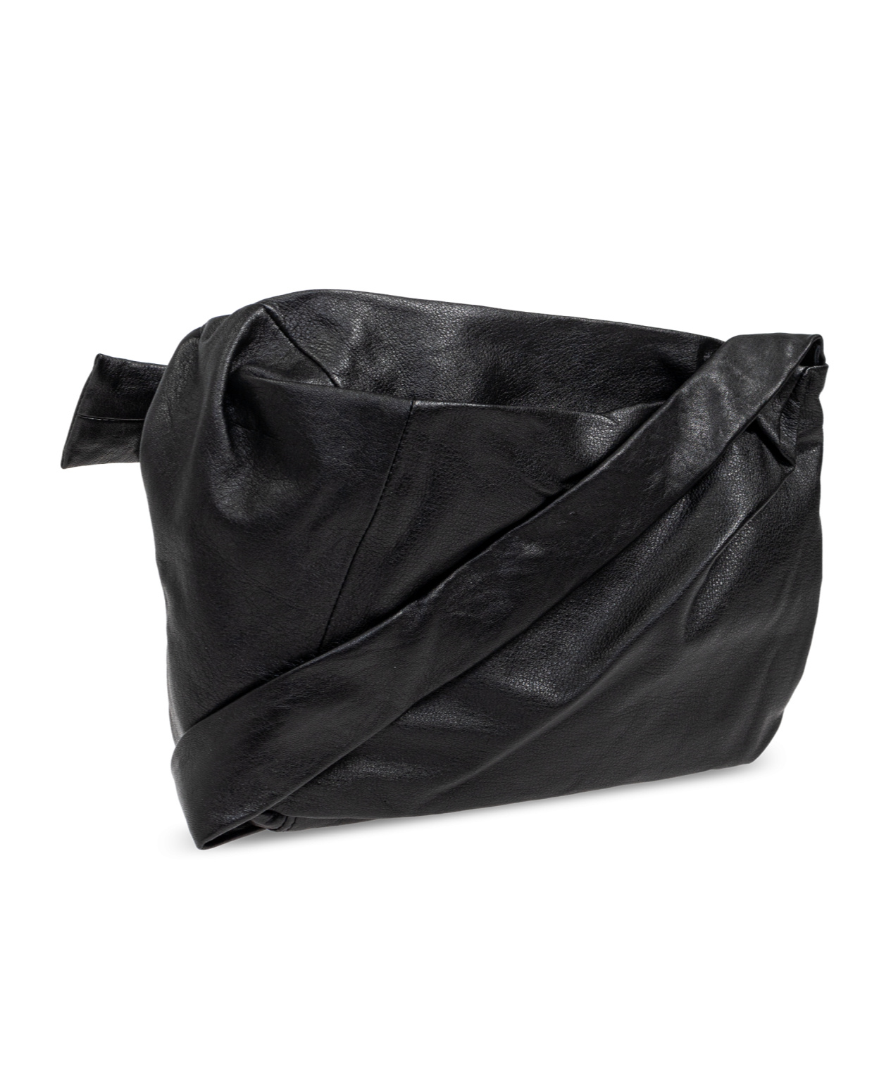 Yohji Yamamoto Asymmetric Shoulder Bag In Black