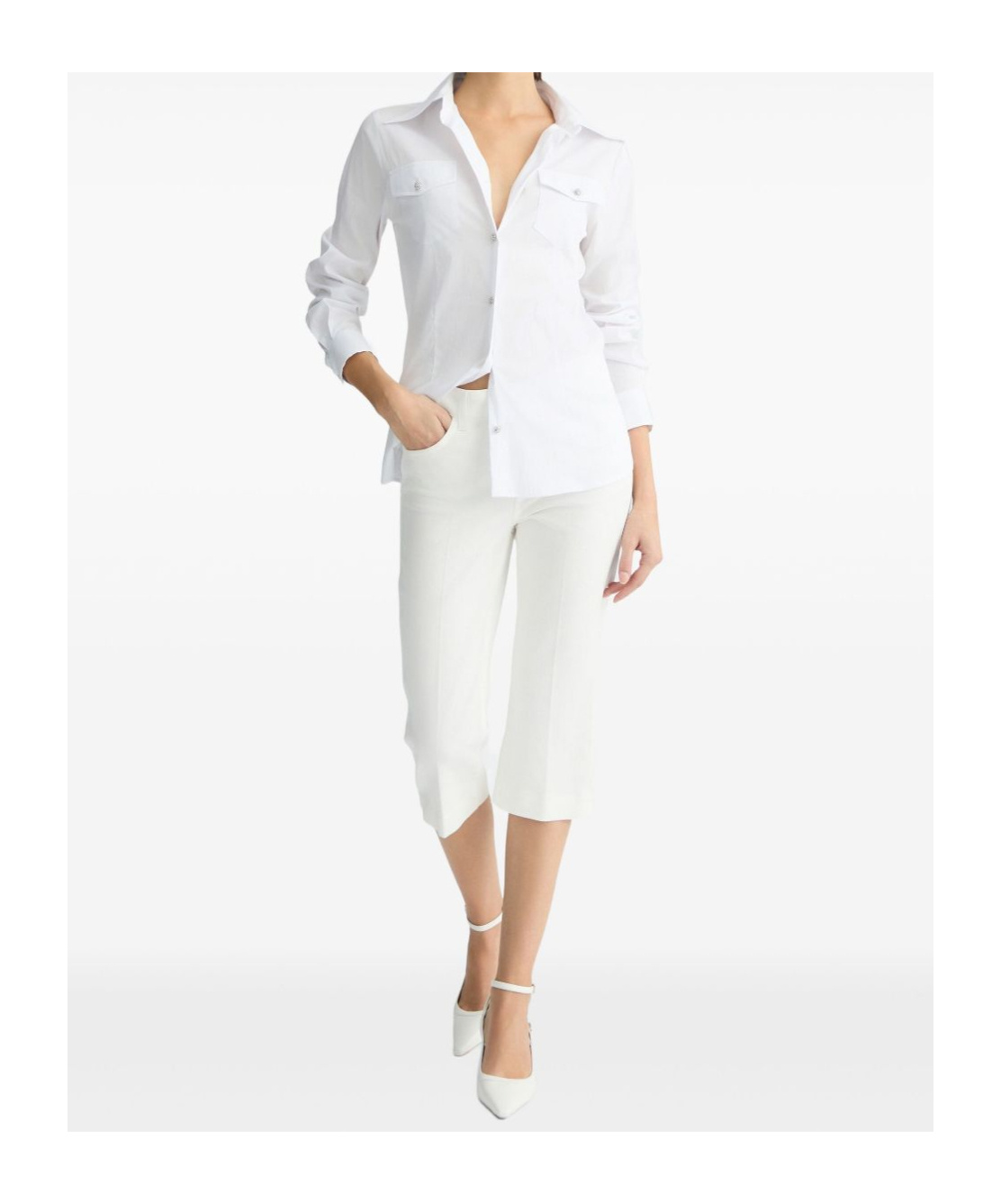 Liu •jo Liu Jo Tailored White Shirt With Flap Pockets
