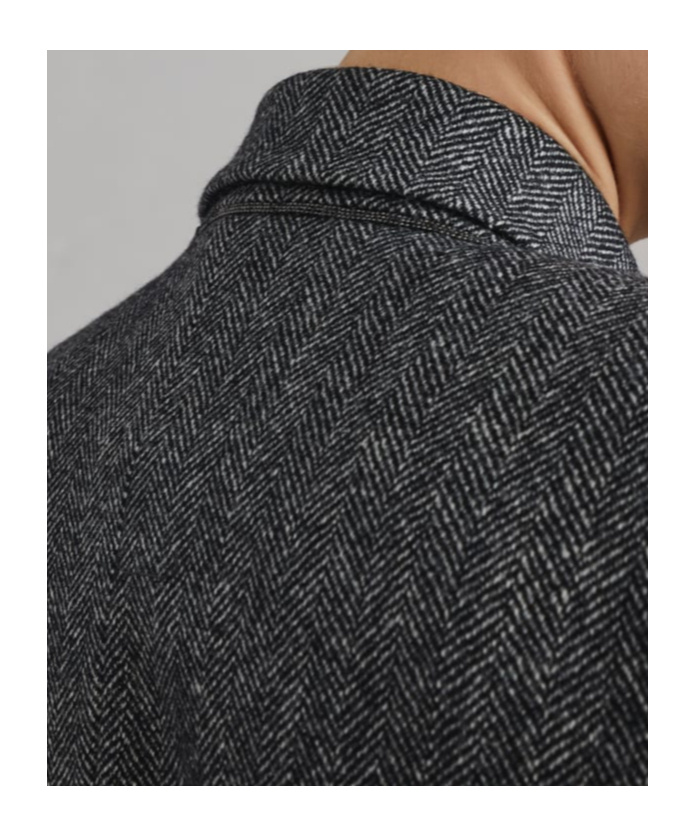 Brunello Cucinelli Double-breasted Herringbone Blazer In Black