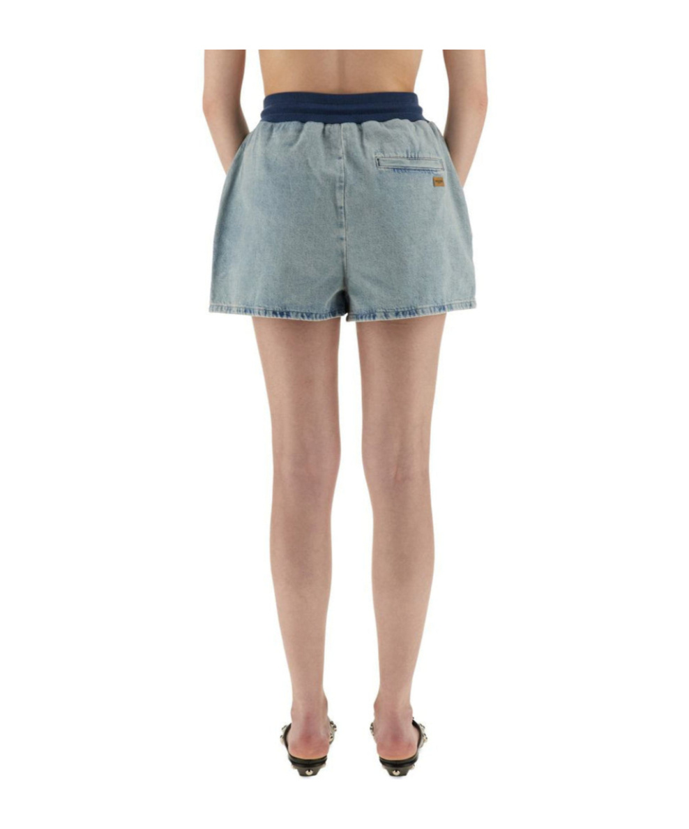 Moschino Jeans Light Denim Shorts In Blue