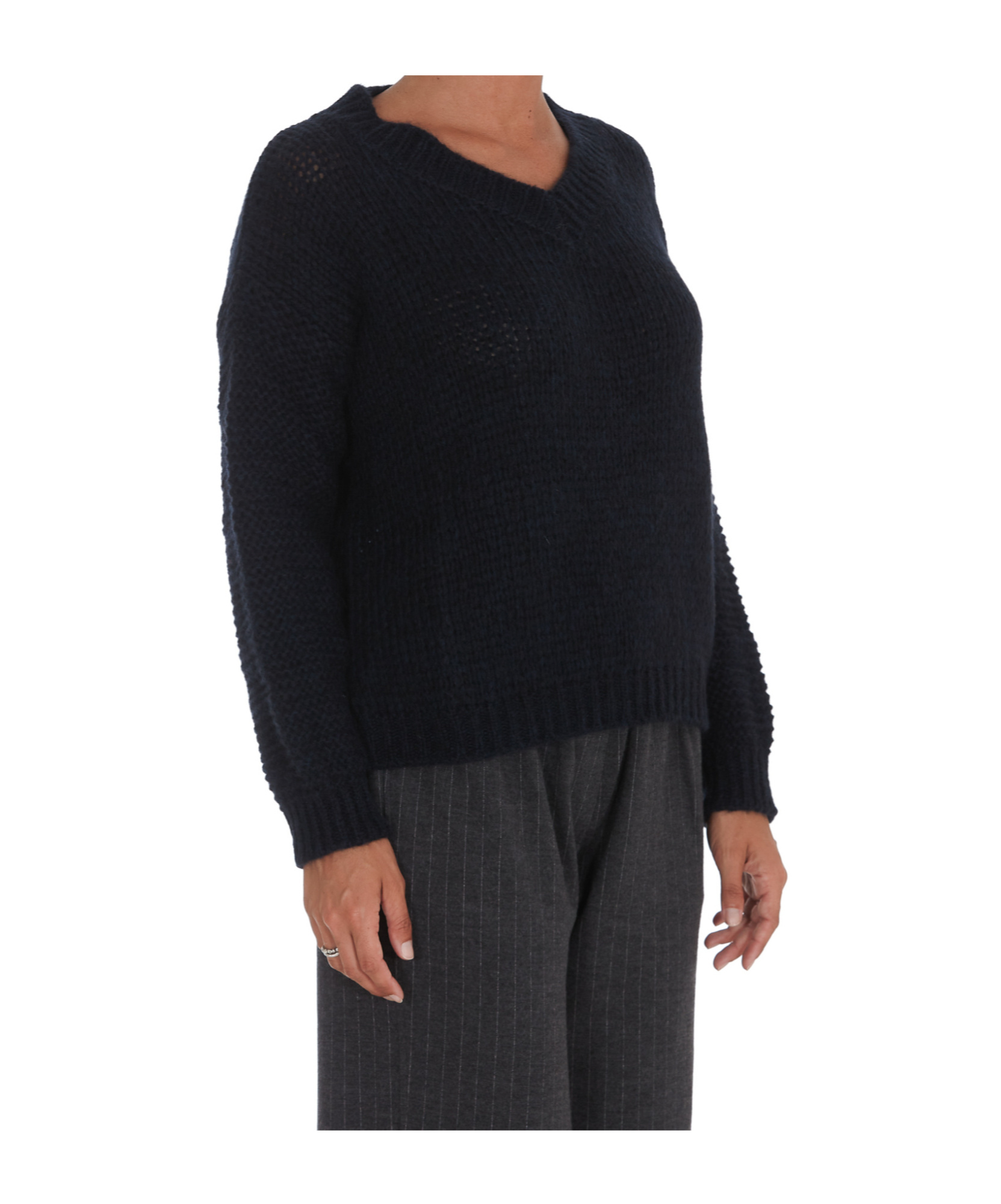 Roberto Collina V-neck Long-sleeved Sweater In Black