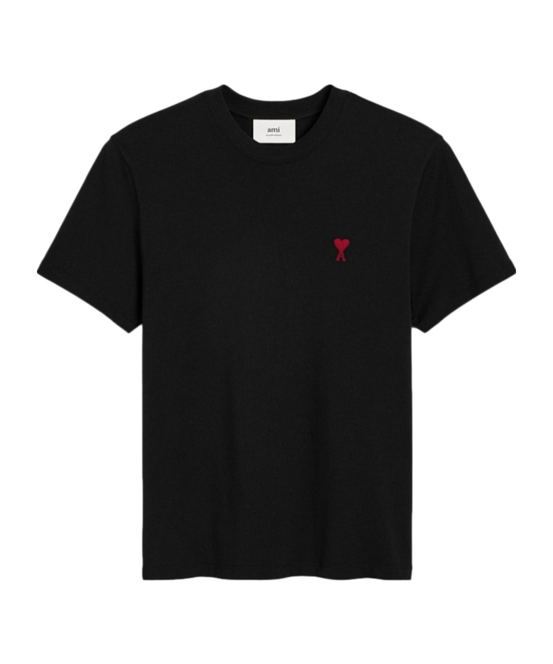 Ami Alexandre Mattiussi Ami Paris Men Black T-shirt With Ami De Coeur Embroidery On The Front In Cotton Man