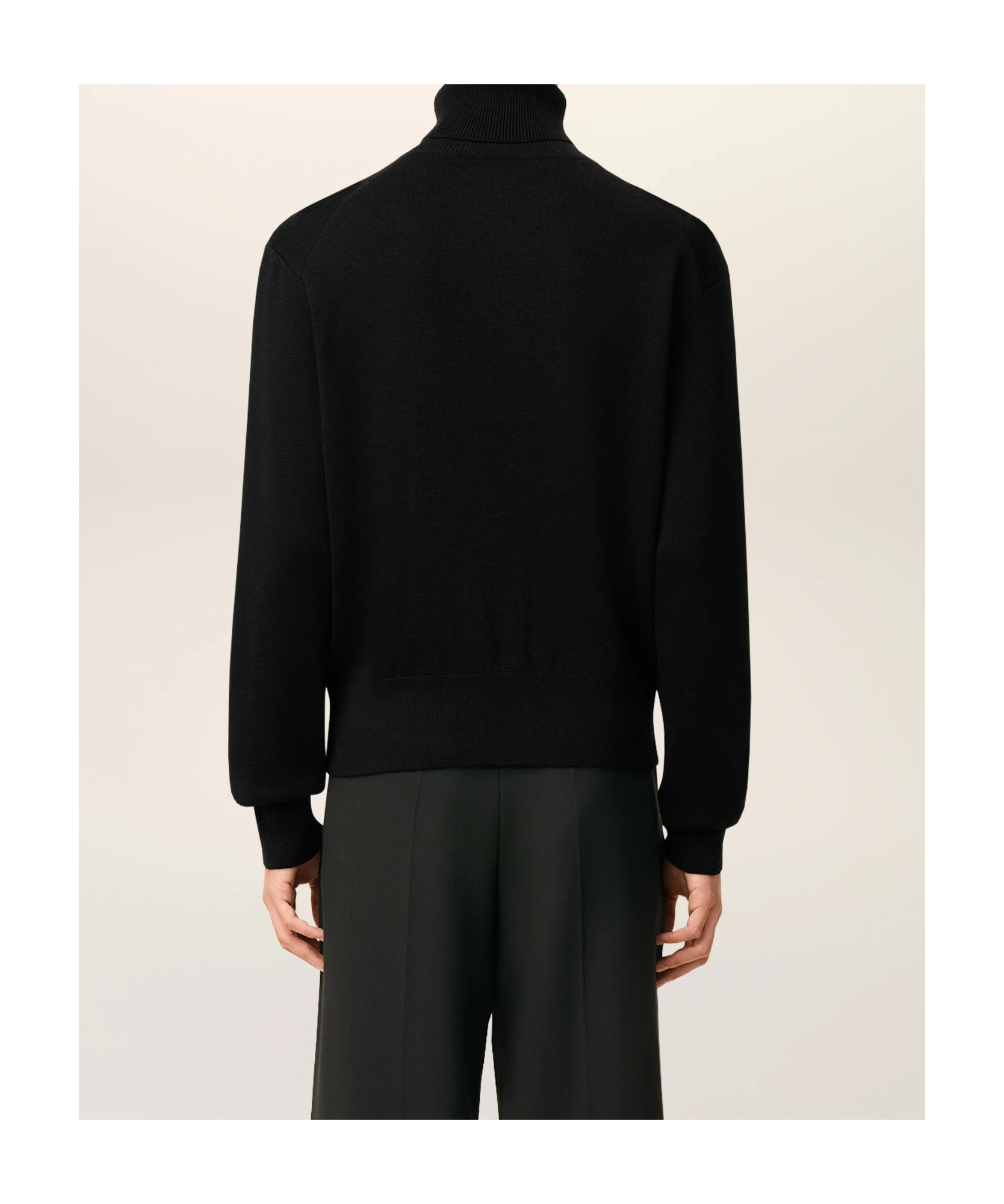Ami Alexandre Mattiussi Black Wool Ami De Coeur Turtle Neck Sweater Black In Black