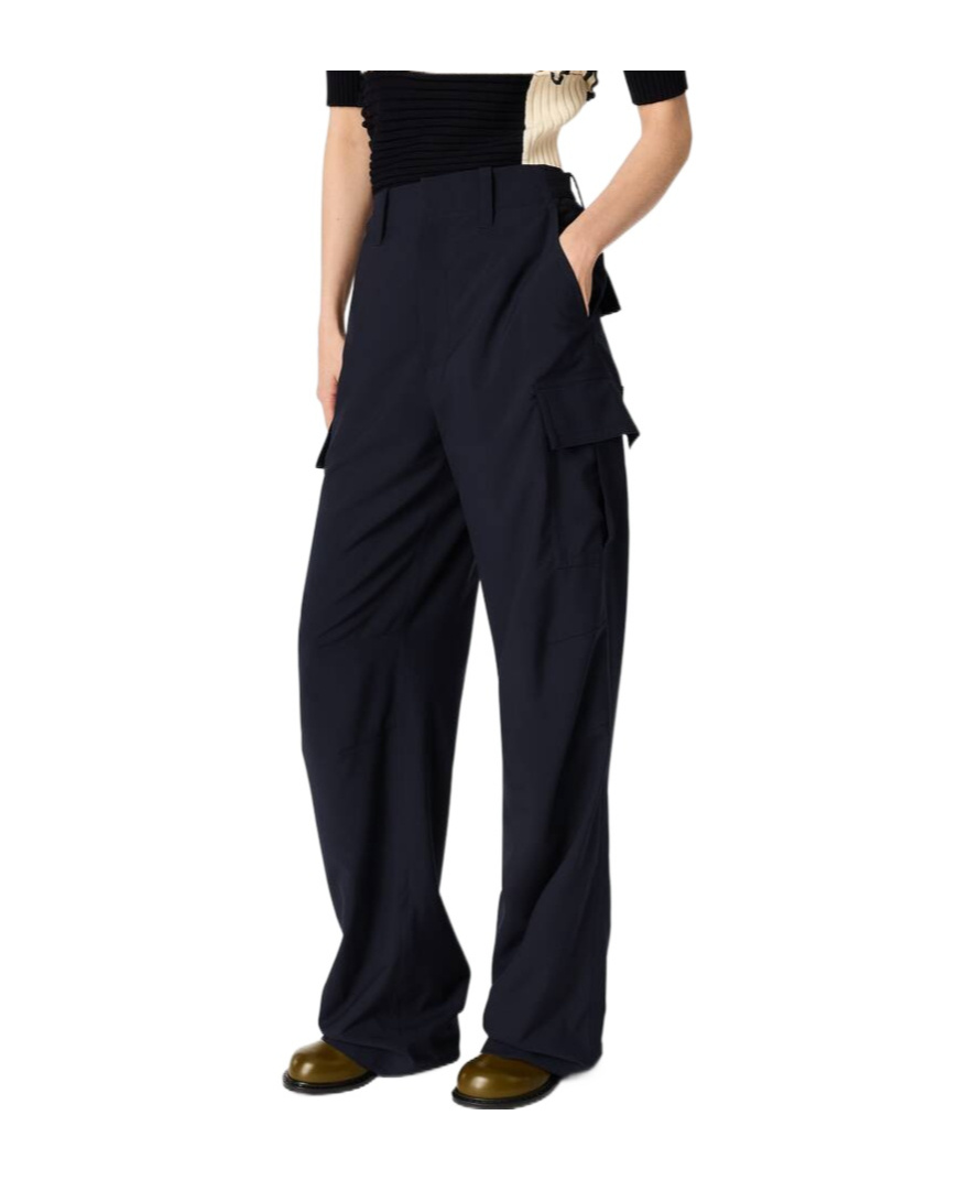 Bottega Veneta Belt Loop Wool Overalls In Black