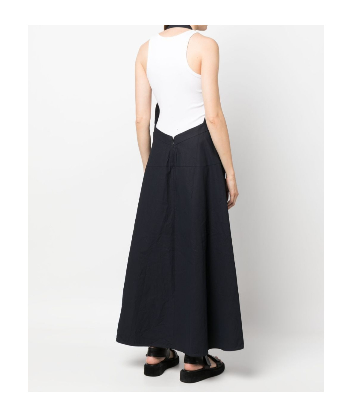 Studio Nicholson Open-back Flared Long Dress In Black