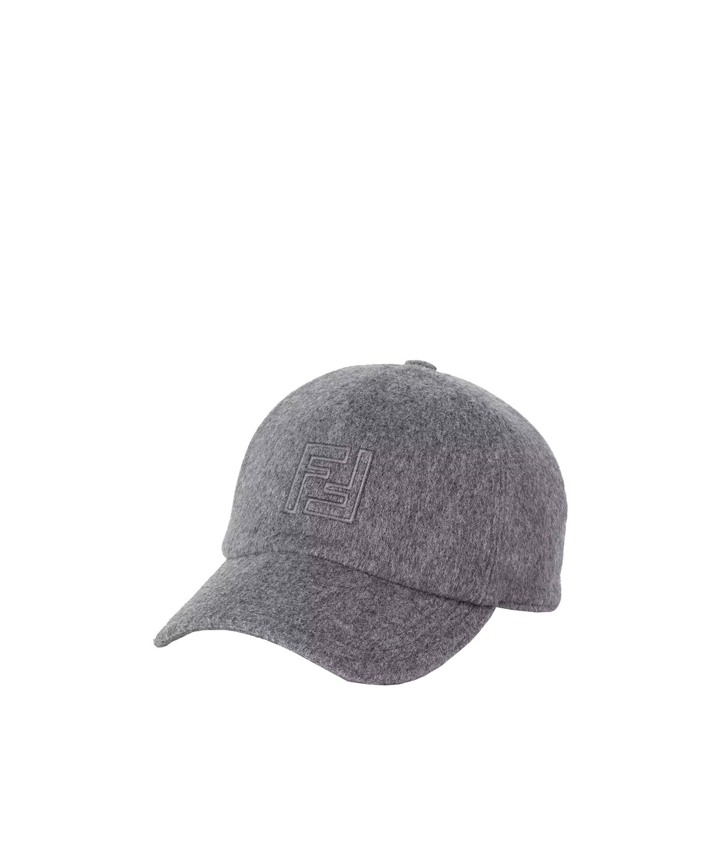 Fendi Gray Wool And Cashmere Baseball Cap In Gray