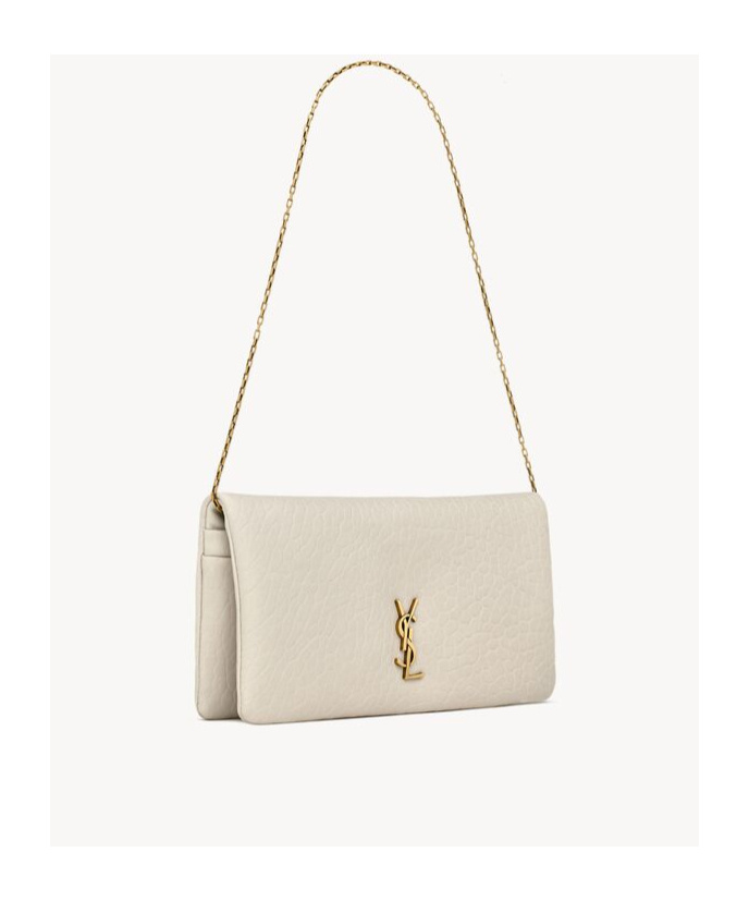 Saint Laurent Small Logo Shoulder Bag In Nude