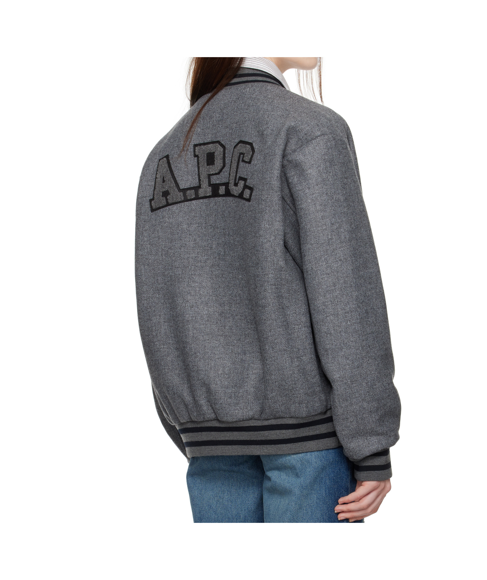 Apc Gray Micky Bomber Jacket In Gray