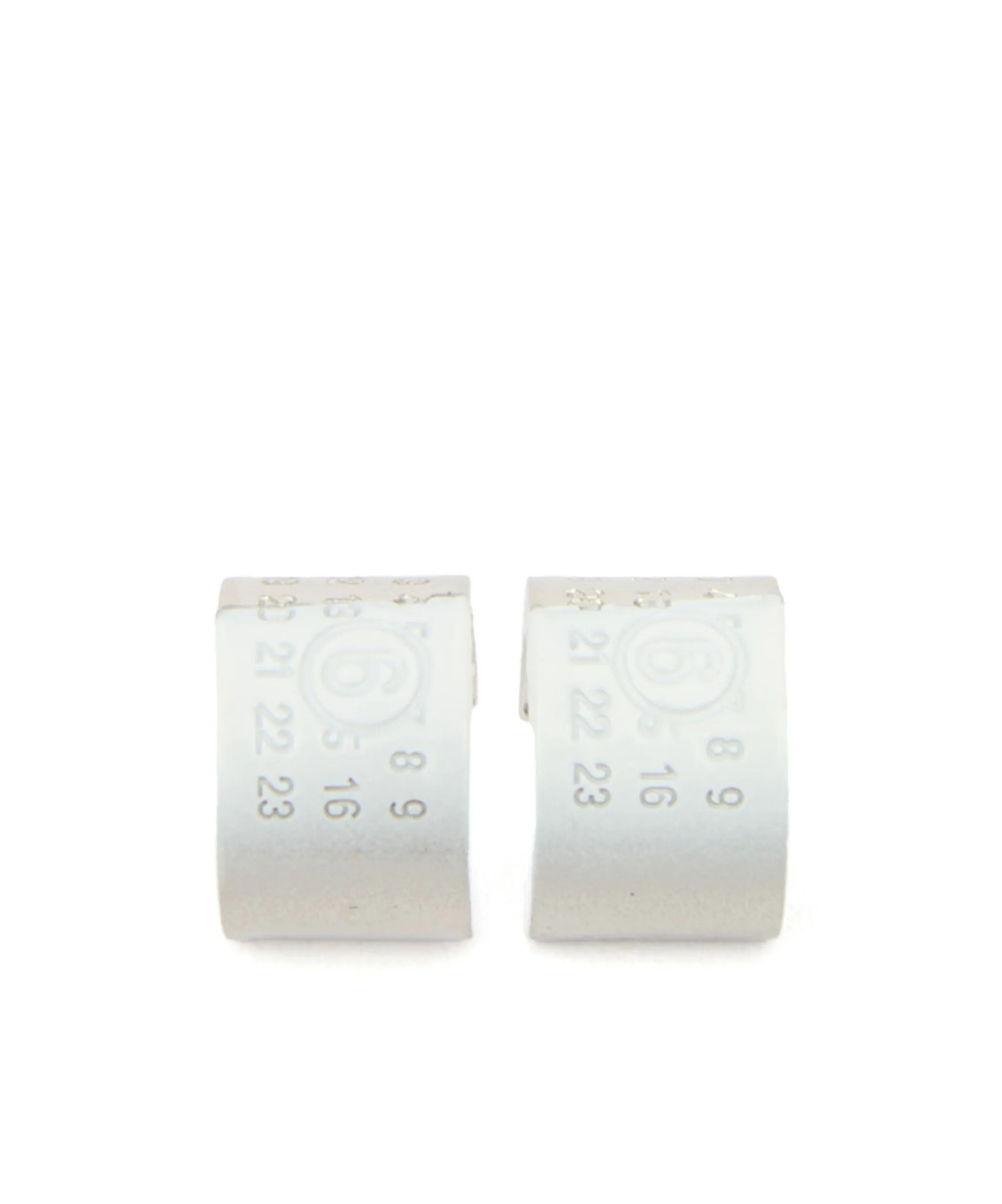 Mm6 Maison Margiela Minimal Logo 4mm Earrings Accessories In White