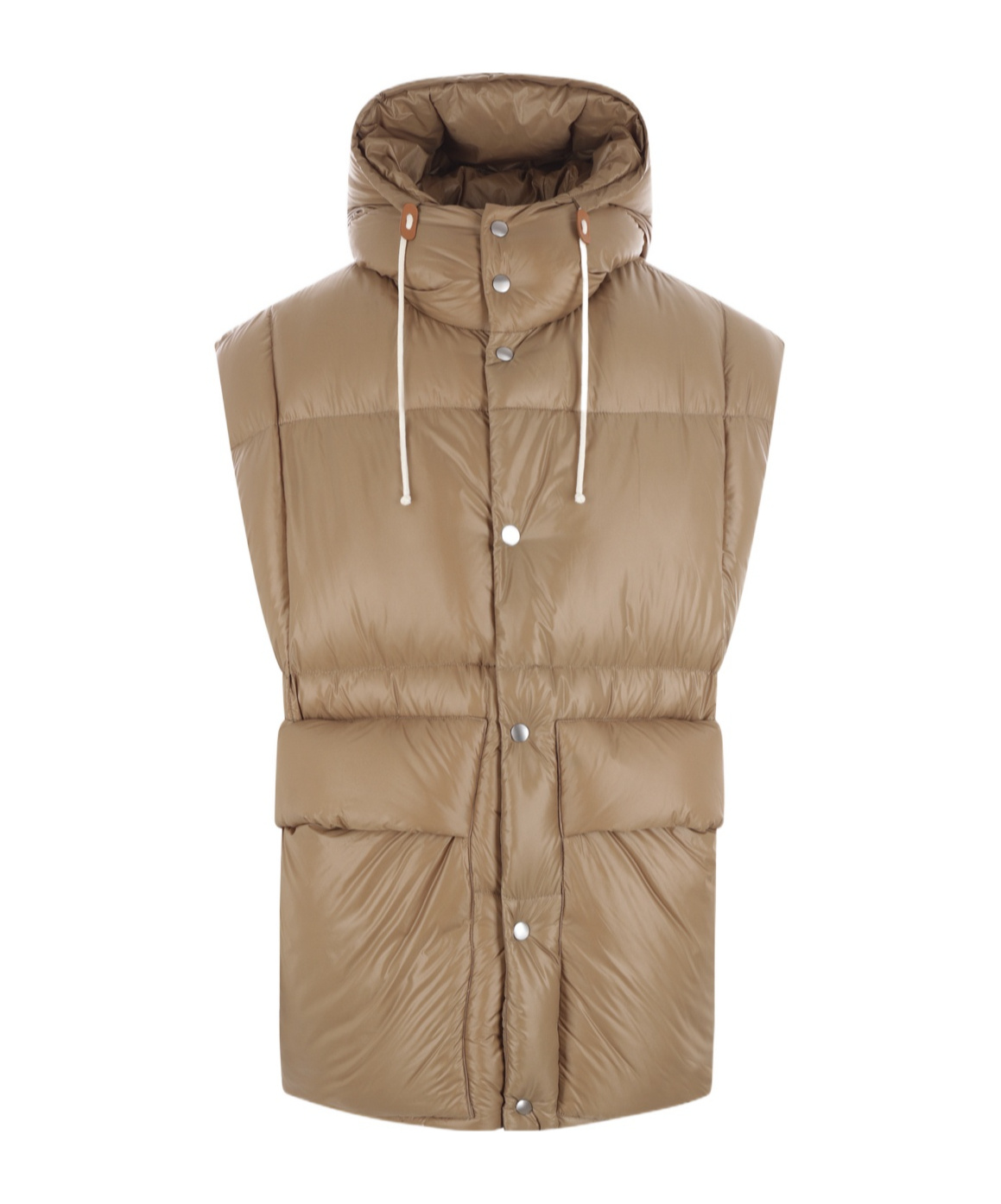 Jil Sander Sleeveless Padded Jacket In Brown