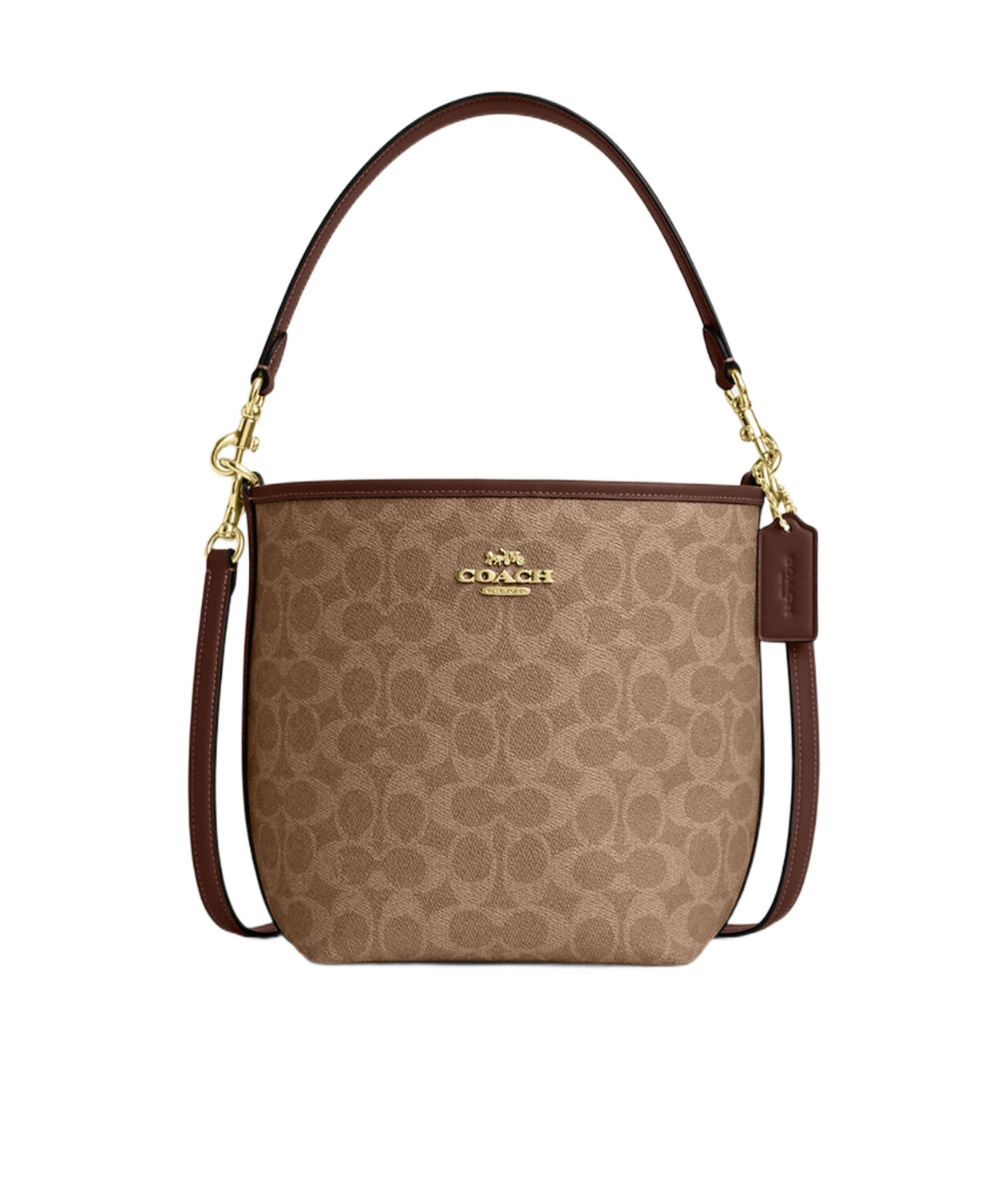 Coach City Large Bucket Bag In Signature Canvas In Brown