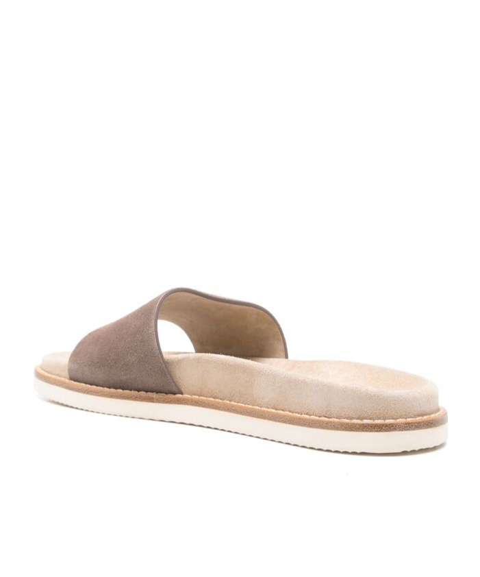 Brunello Cucinelli Suede Leather Sandals In Multicolor