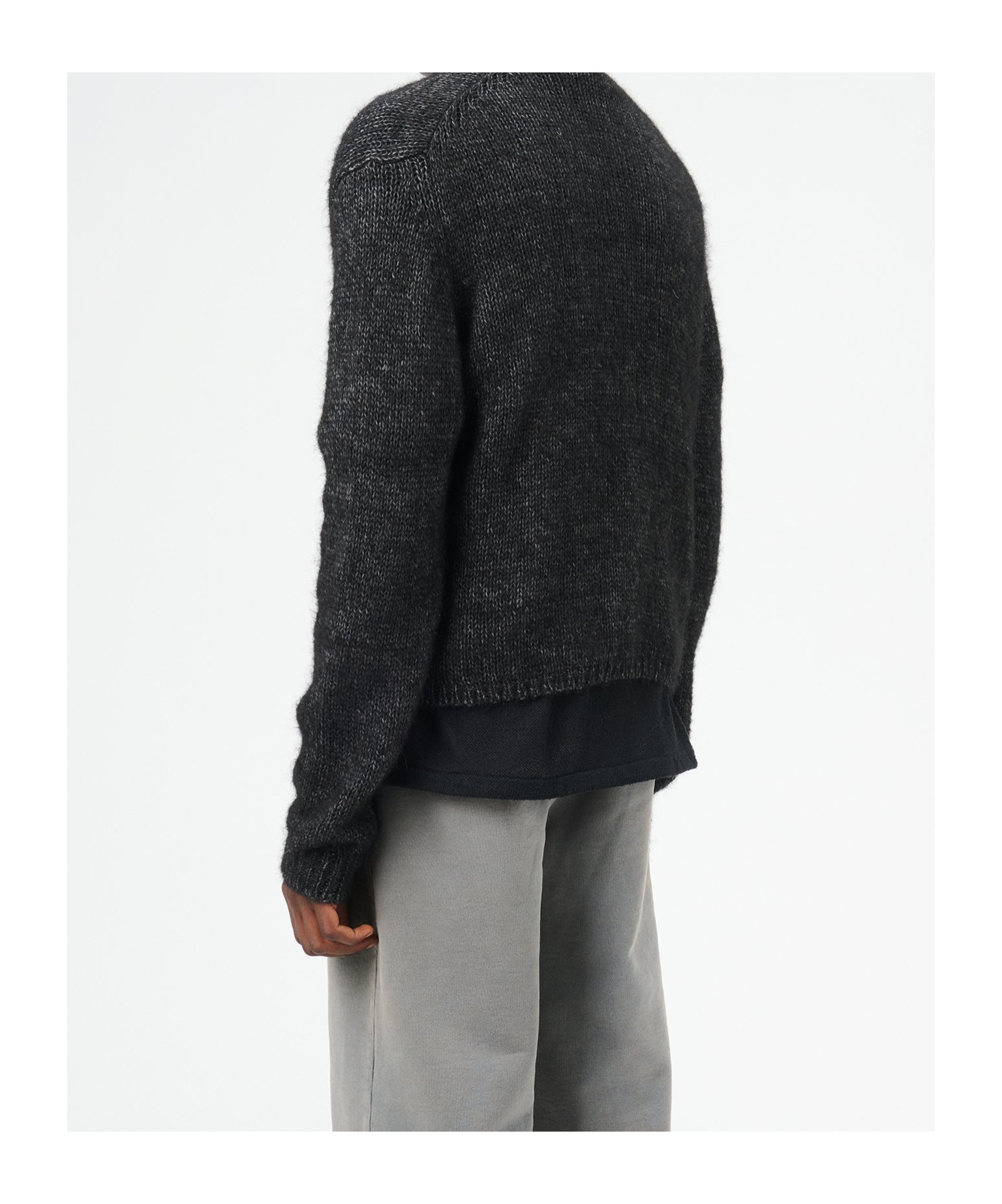 Our Legacy Textured V-neck Cardigan With Button-down Front In Black