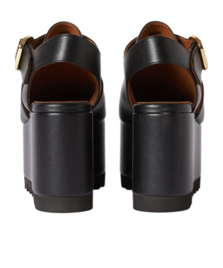 Stella Mccartney Elyse Closed-toe T-bar Platform Sandal In Black