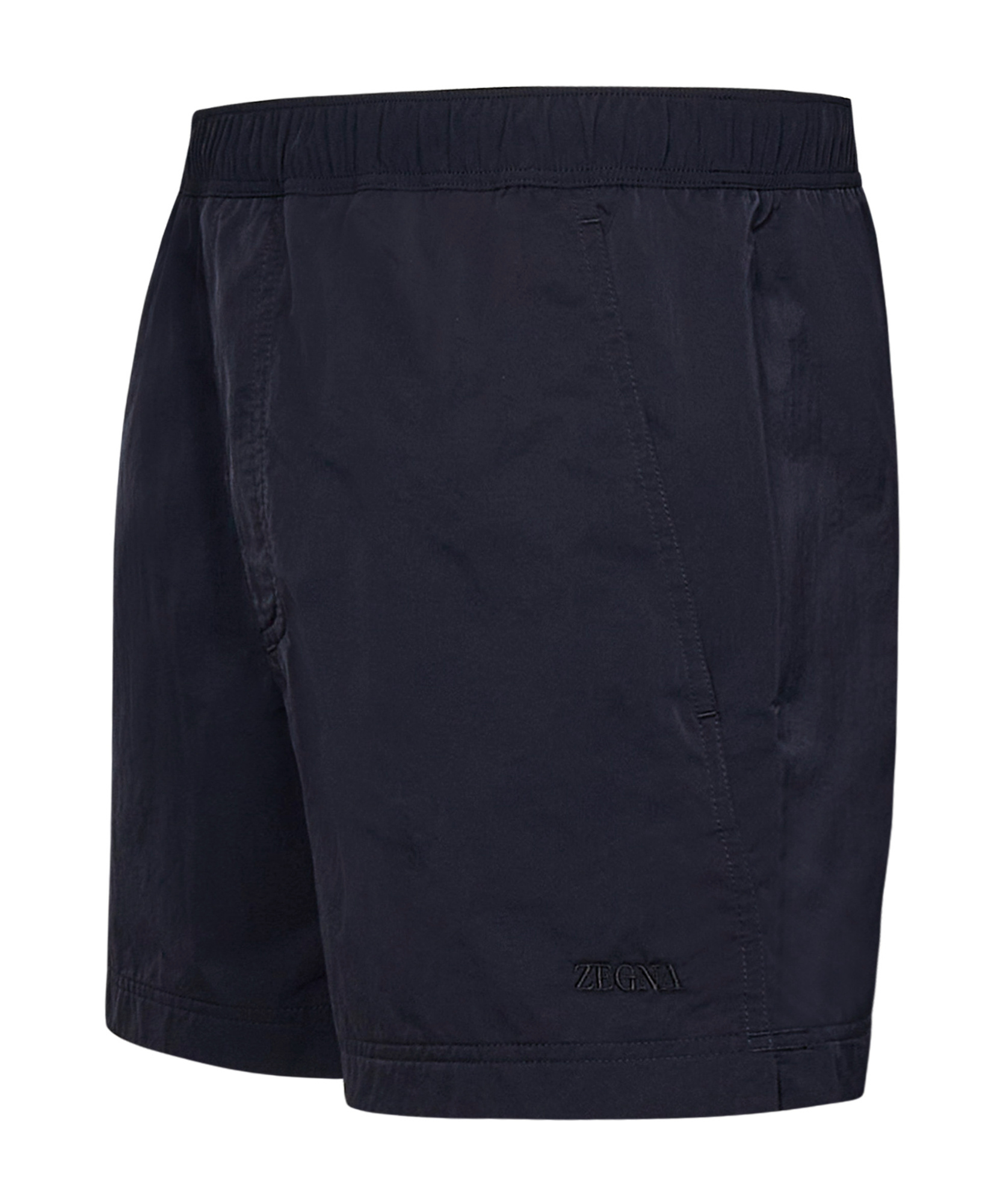 Zegna Midnight Blue Nylon Swim Shorts In Black