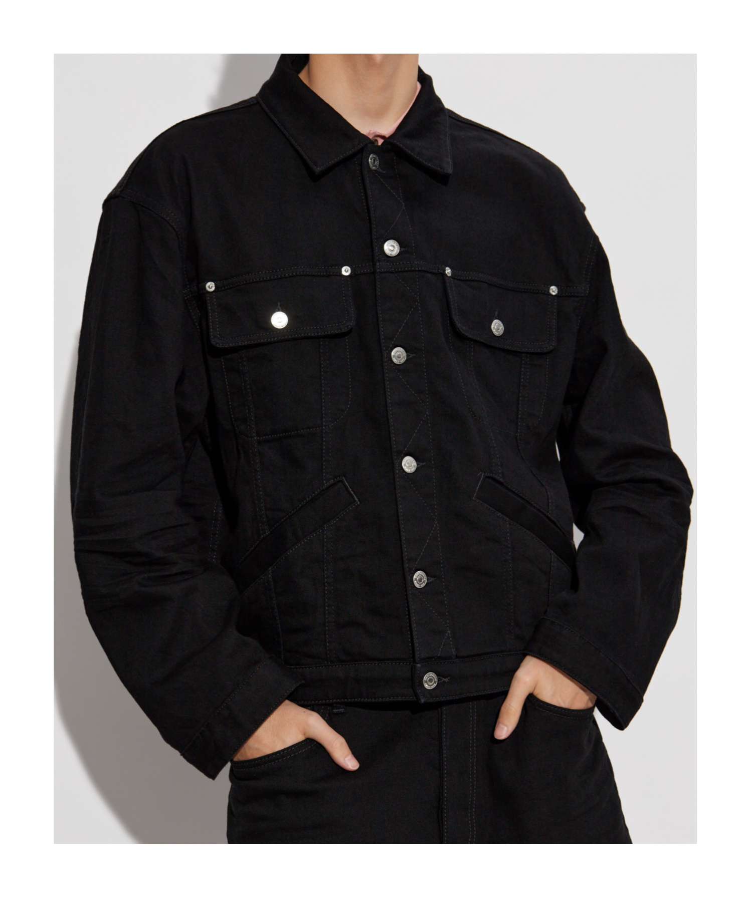 Dsquared2 Dsquared Men Black Stretch Denim Jacket In Black
