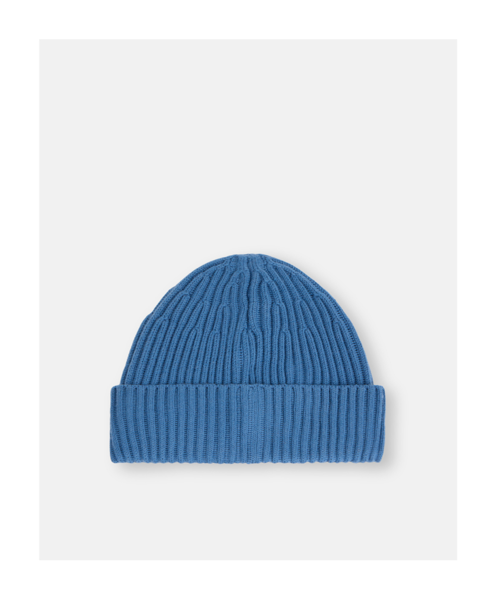 Stone Island Beanie With Compass Logo Patch In Blue