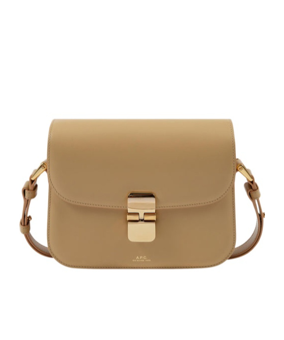 Apc A.p.c. Grace Logo Printed Small Shoulder Bag In Sand