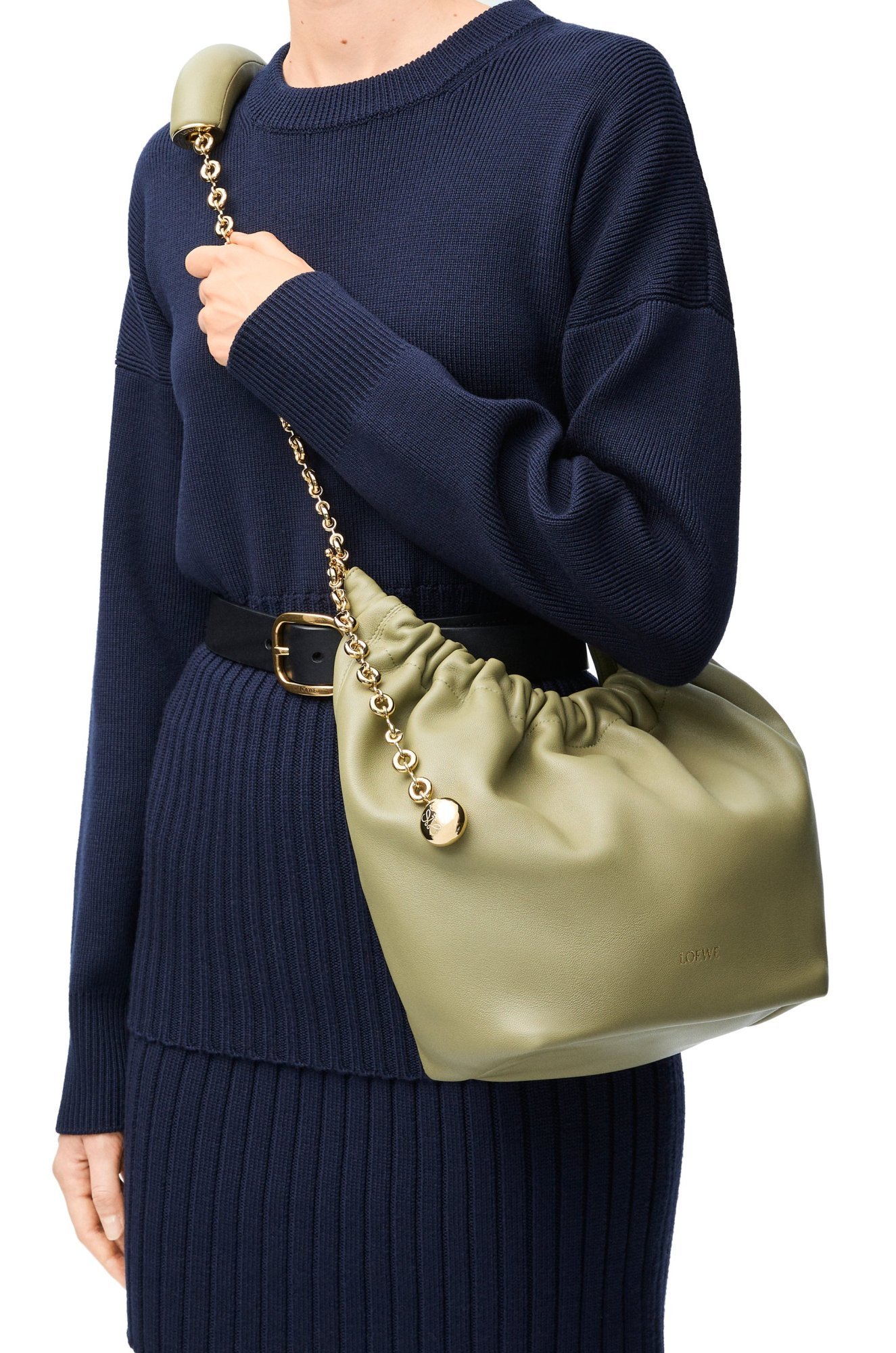 Loewe Small Logo Shoulder Bag In Green