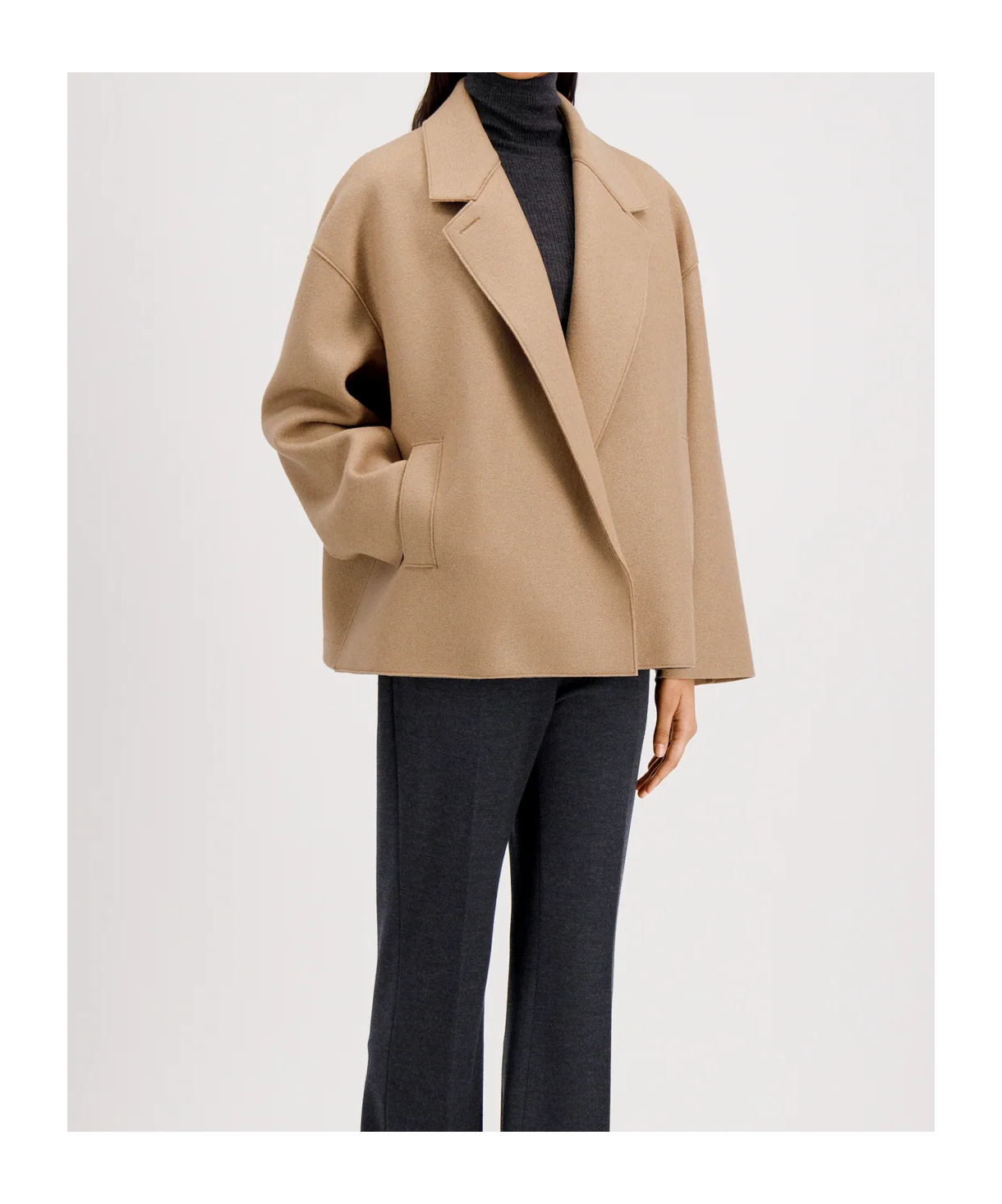 Harris Wharf London Oversized Boxy Jacket Pressed Wool In Brown