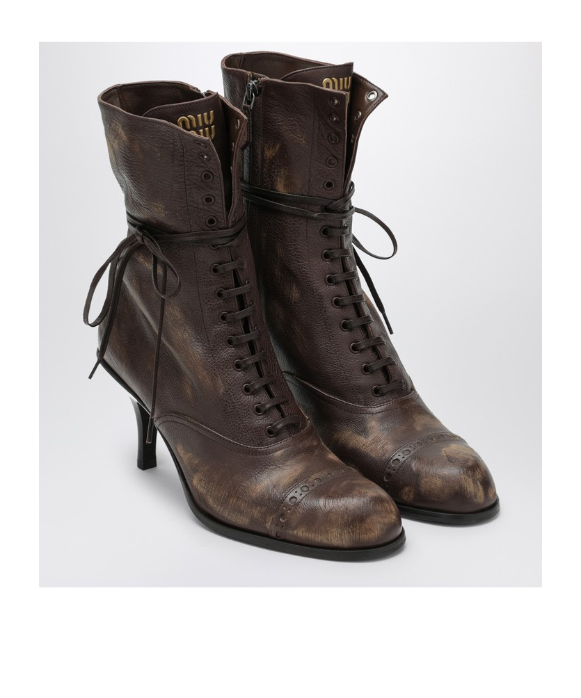 MIU MIU HIGH-HEELED SHORT BOOTS