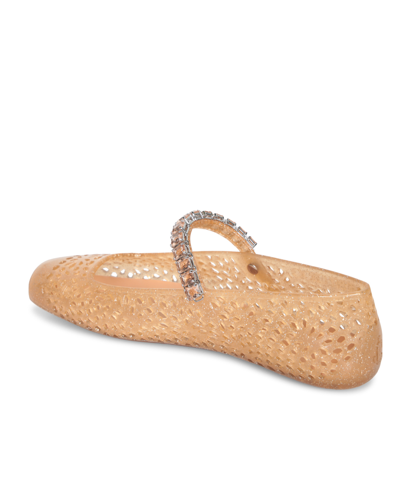 Jimmy Choo Perforated Embellished Ballerina Flats In Silver