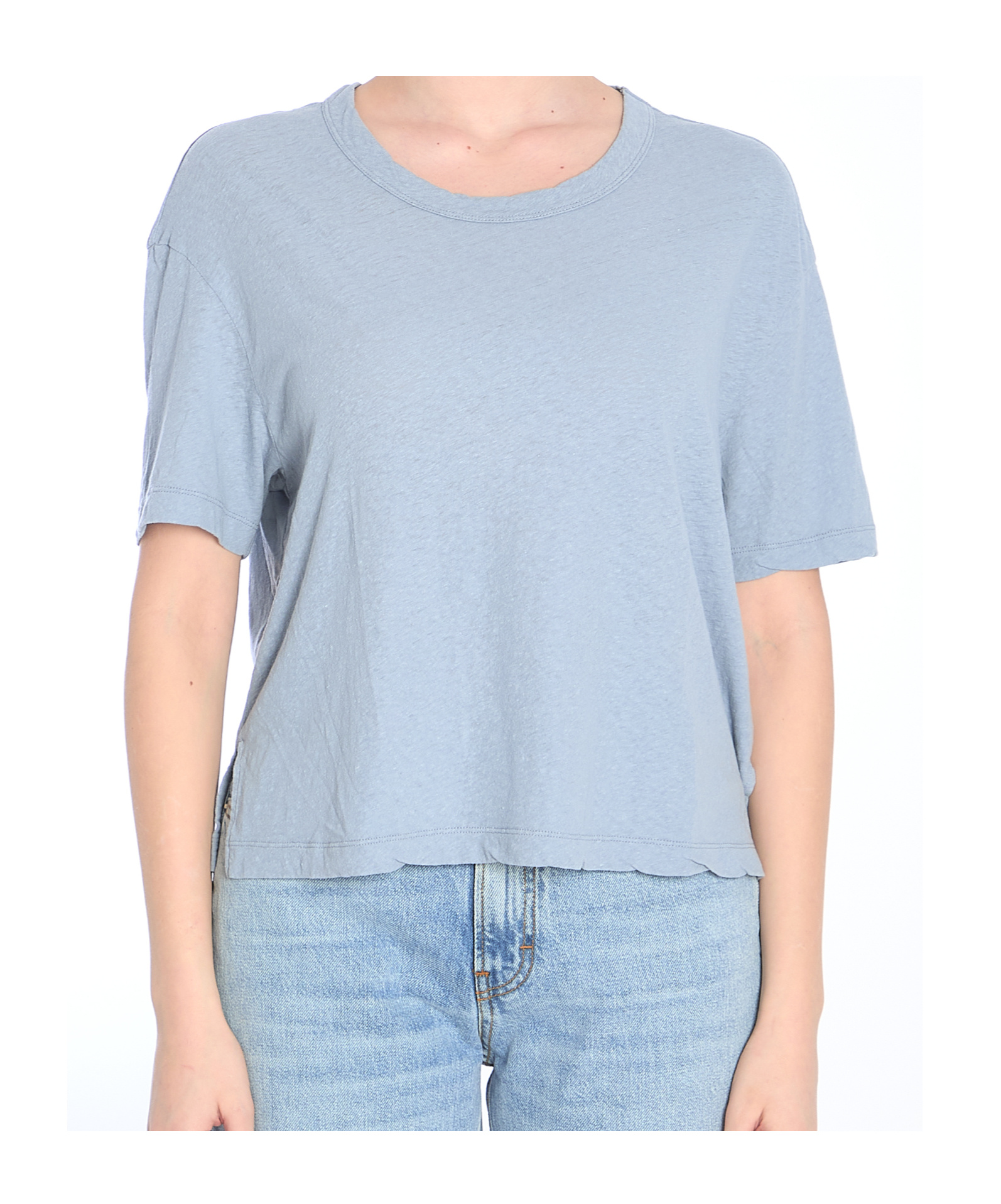 James Perse Cropped T-shirt In Blue