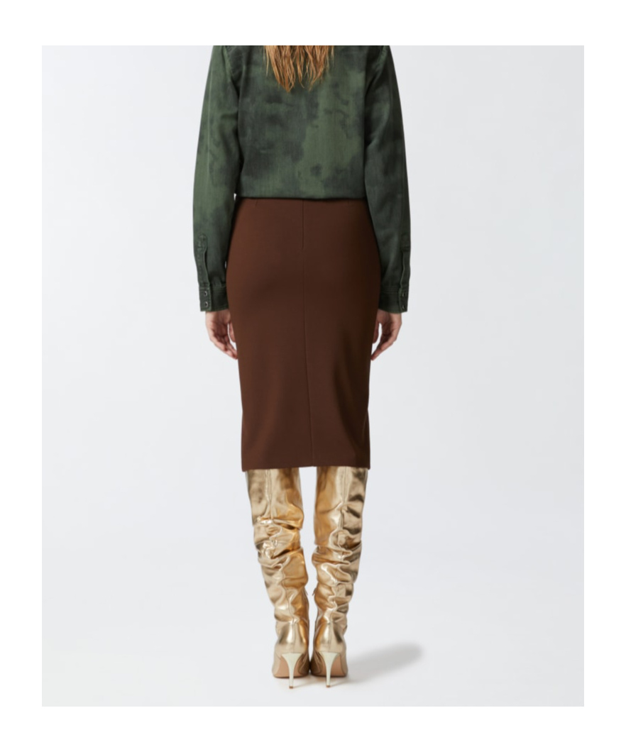 Pinko Vasca Midi Skirt In Brown
