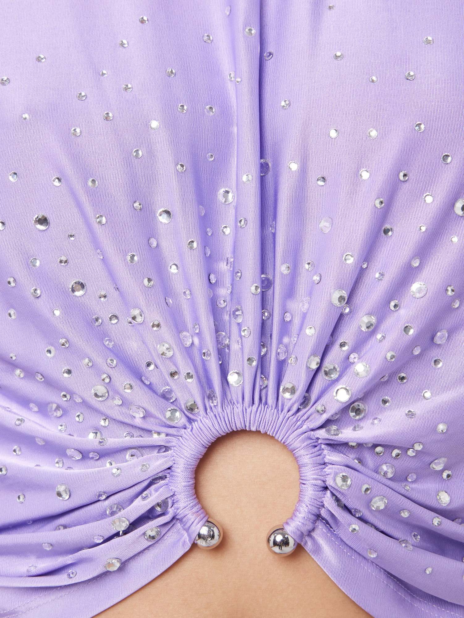 Rabanne Cropped T-shirt With Piercing Detail In Purple