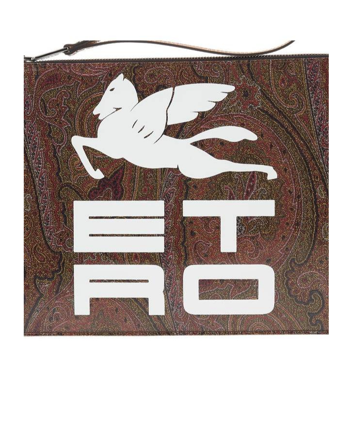 Etro Zippered Clutch In Brown