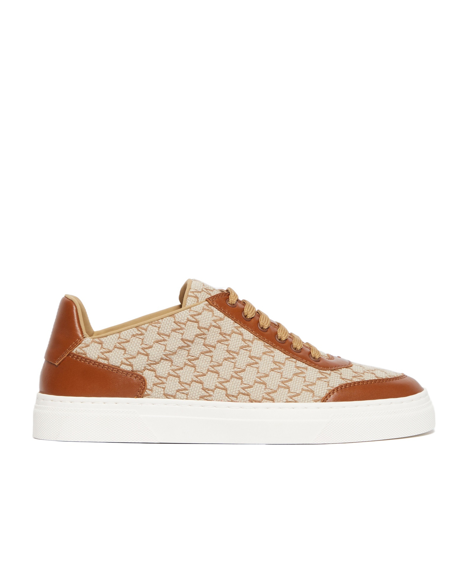 Max Mara Jacquard Lettering Low-top Sneakers In Nude