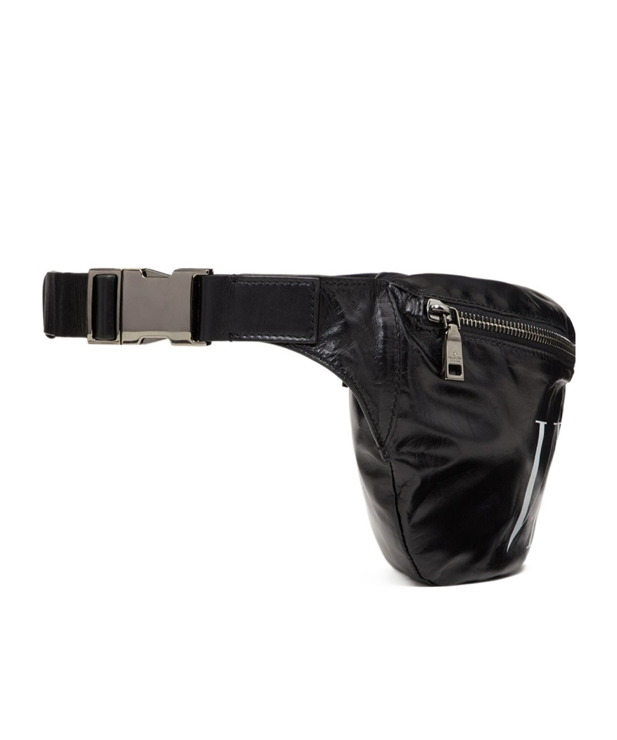 Valentino Garavani Banana Bag In Printed Logo In Black