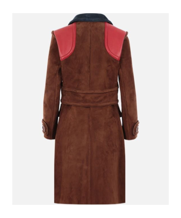 Miu Miu Long-sleeved Coat In Brown