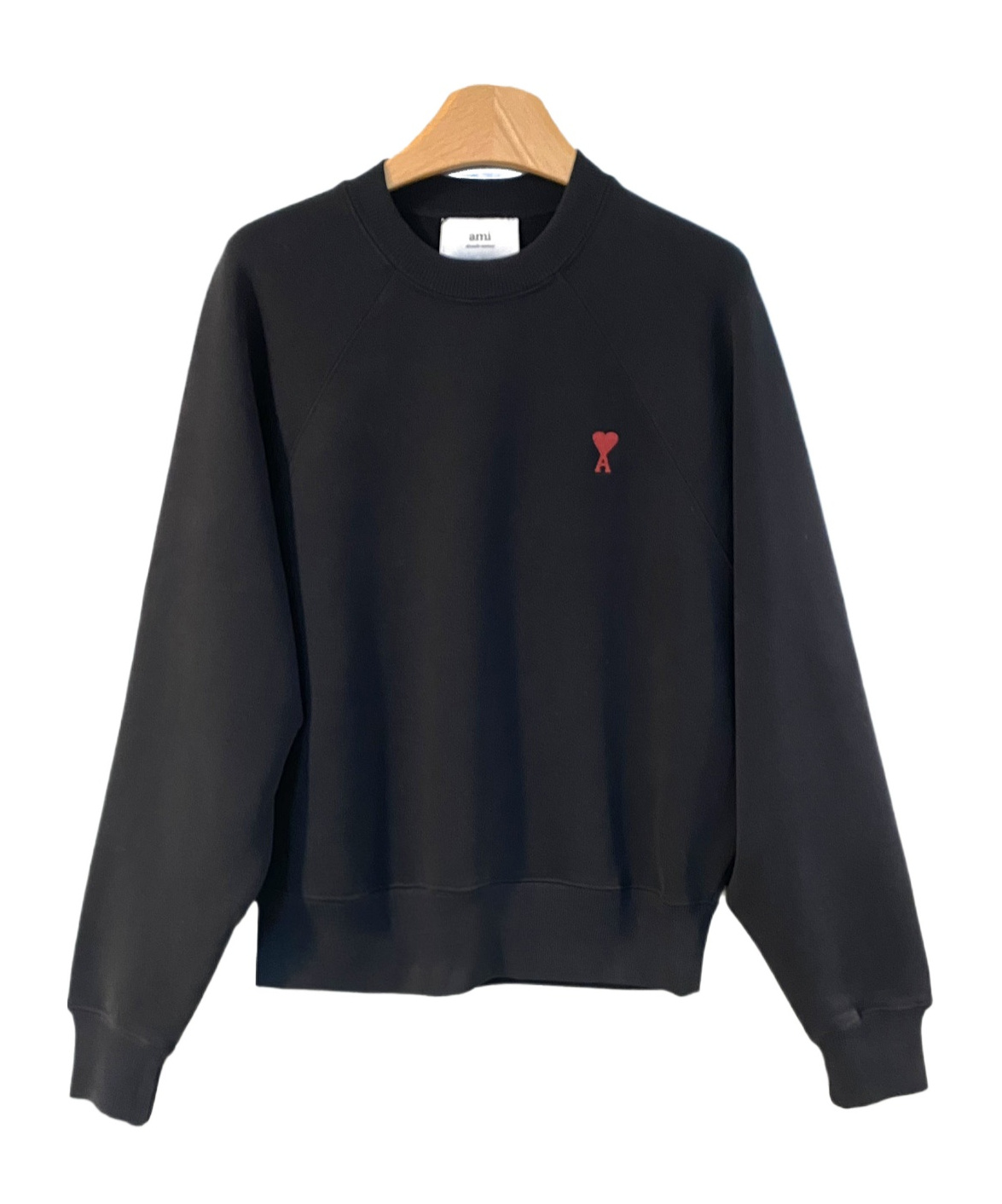 Shop Ami Alexandre Mattiussi Round Collar Logo Sweater In Black