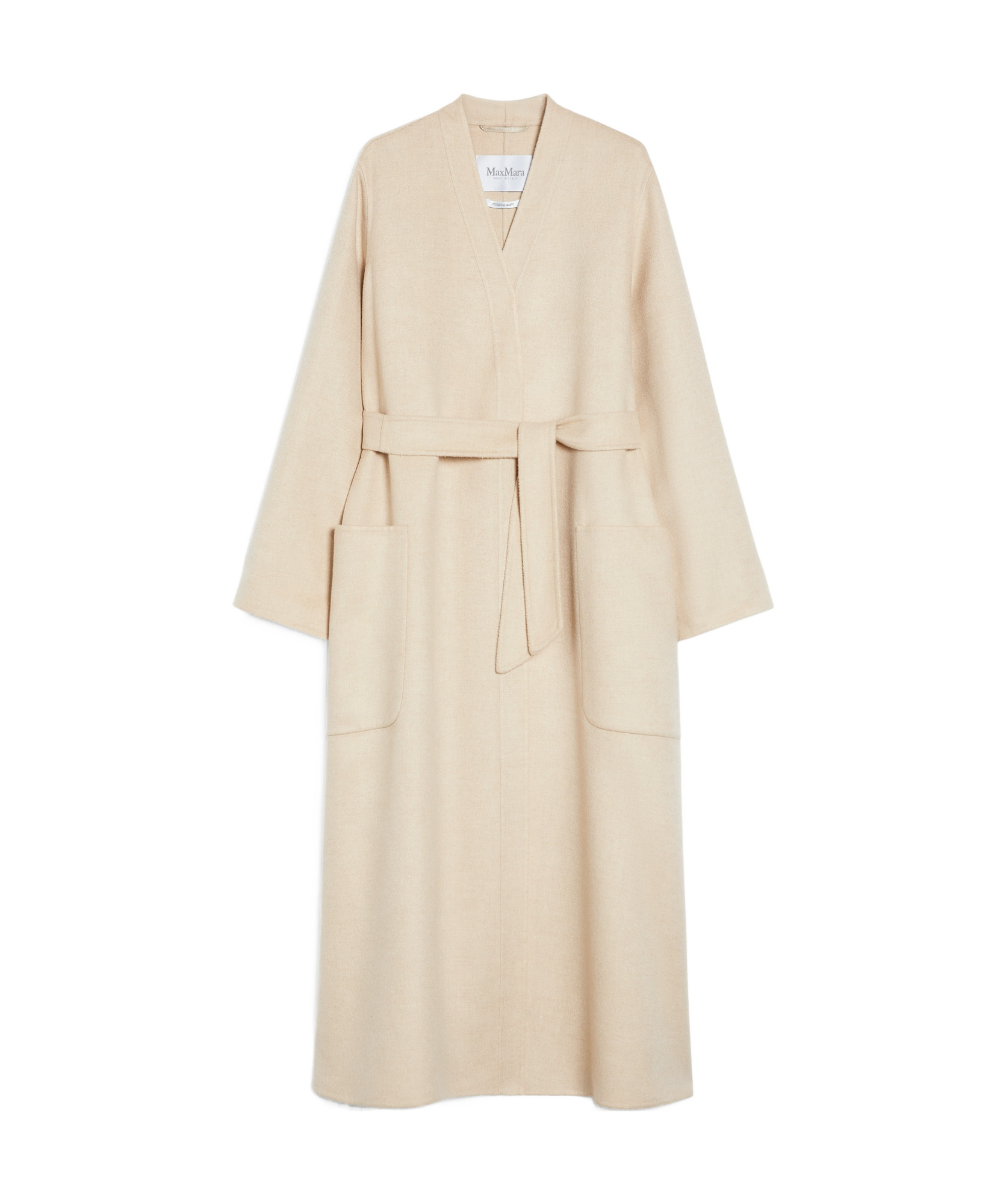 Max Mara Long-sleeved Coat In Nude