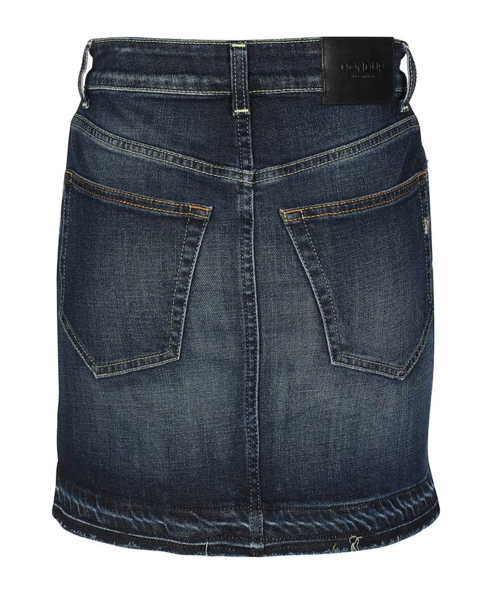 Shop Dondup Denim Mini Skirt In Black