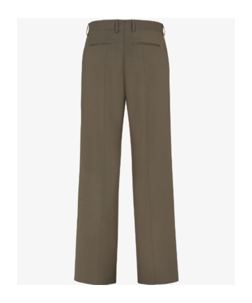 Fendi Green Wool Trousers In Green
