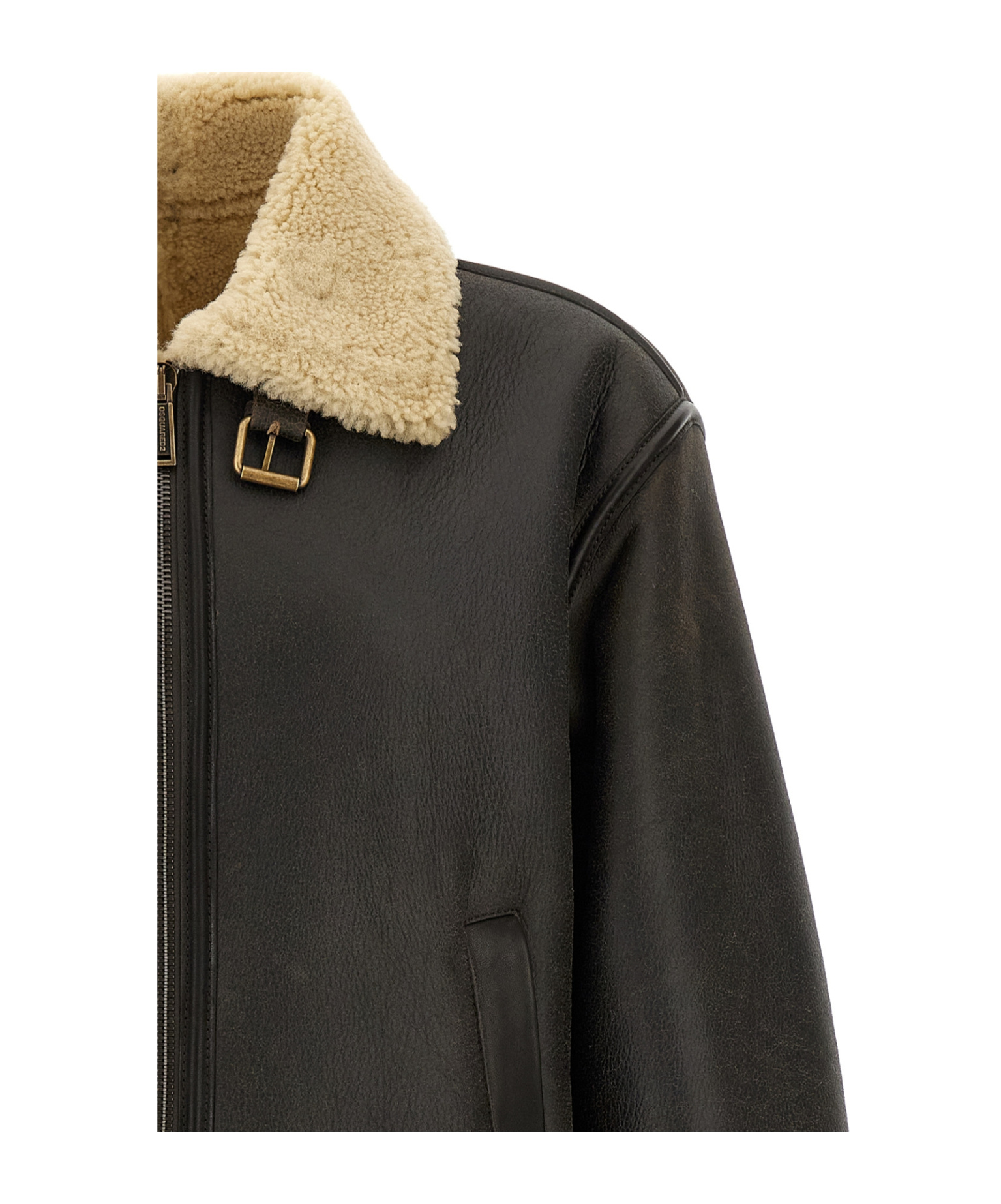 Dsquared2 Men Aviator Jacket In Black